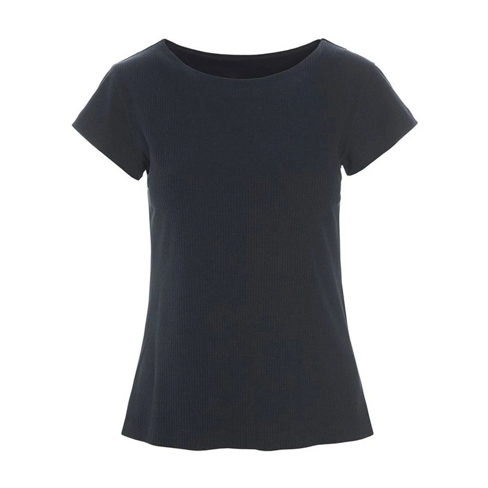 Bitte Kai Rand Zwarte Ribgebreide T-shirt Naibu Blouse Black Dames