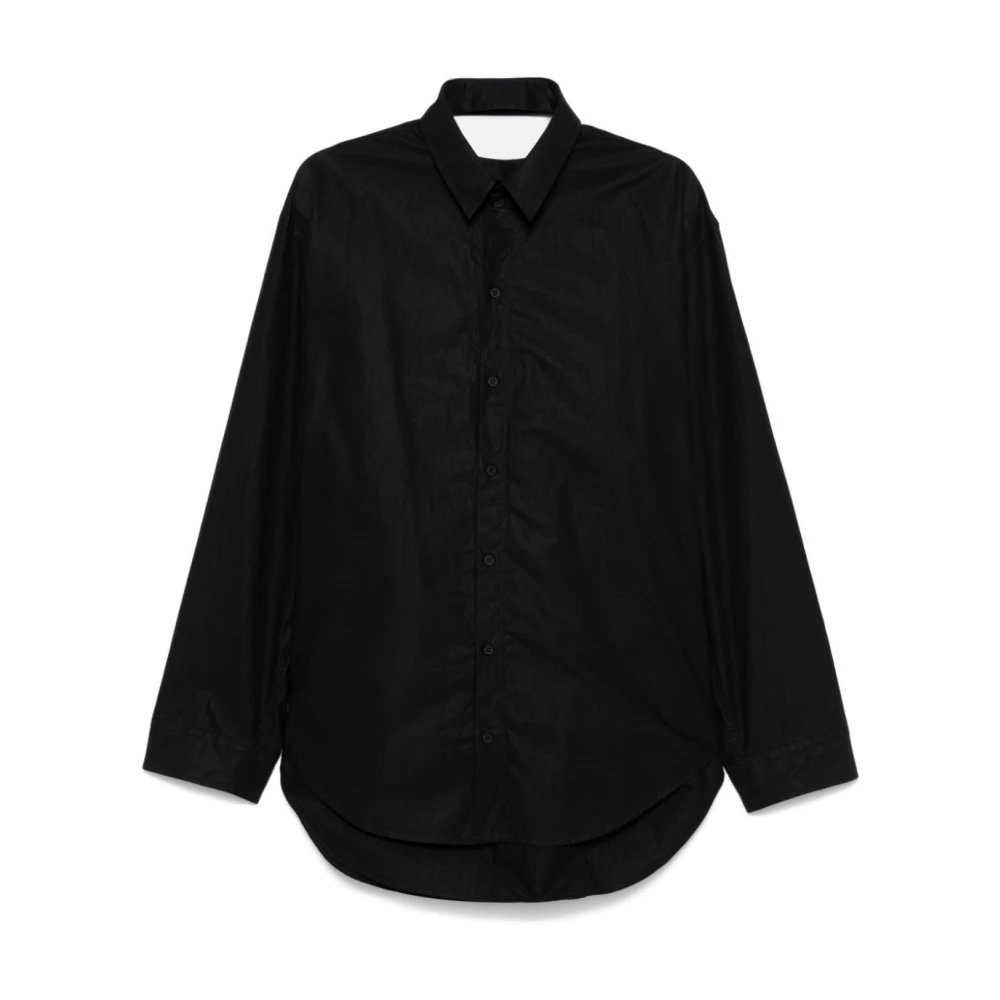 Balenciaga Zwarte Katoenen Poplin Halternek Jurk Black Dames