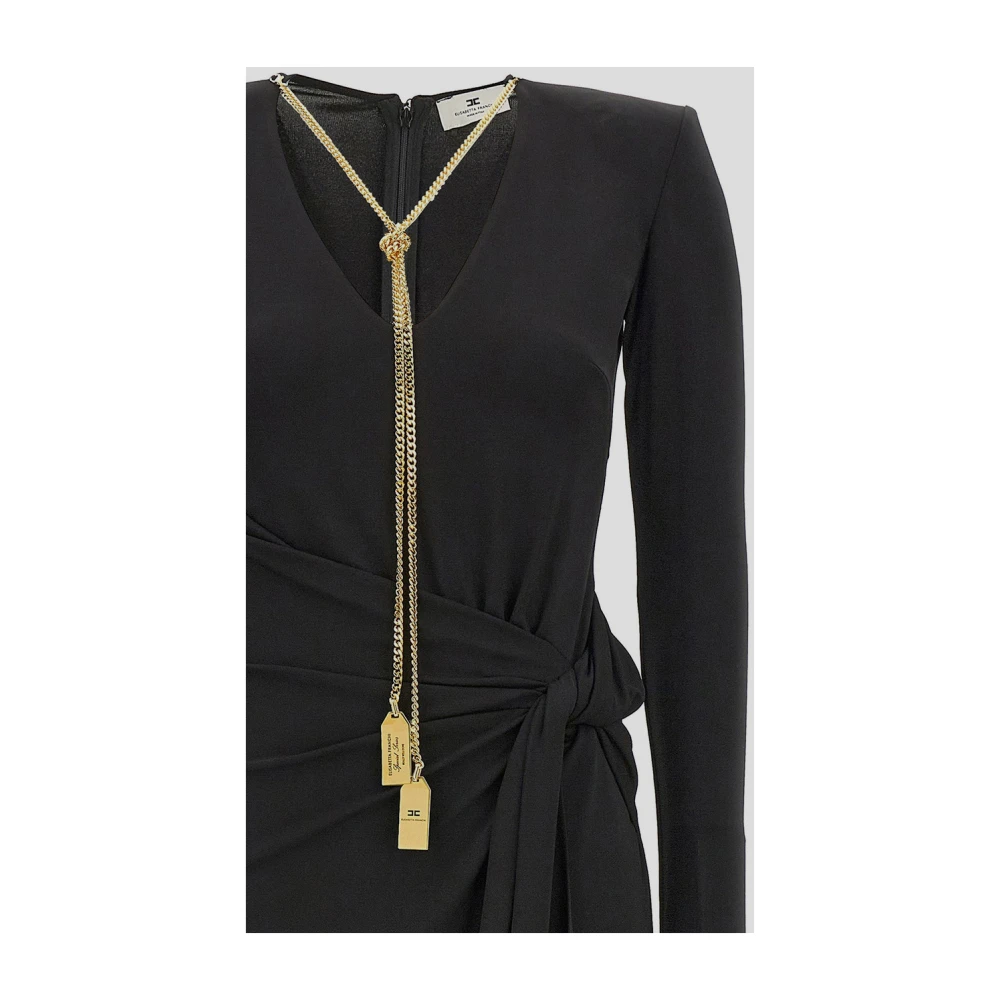 Elisabetta Franchi Elegante Viscose Jurk Black Dames