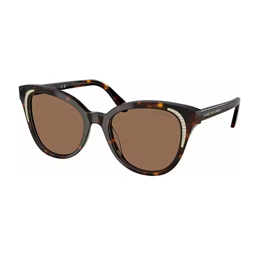 Swarovski Women's Brown Sunglasses,, Stylish Sunglasses With Dark Lenses Medium
