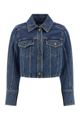 Croppad Blekt Denimjacka