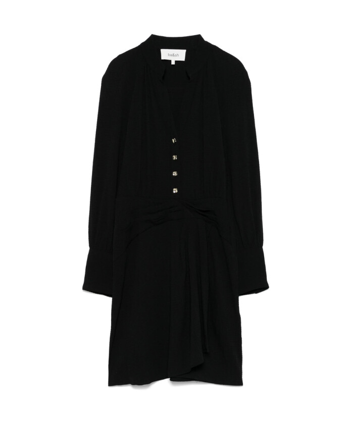 robe-noire-texturee-avec-boutonnage