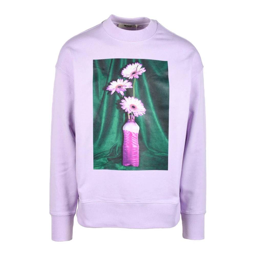 Msgm Katoenen Sweatshirt Purple Heren