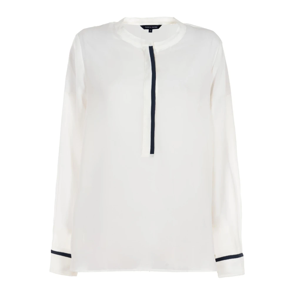 Tommy Hilfiger Elegante Witte Blouse met Lange Mouwen White Dames