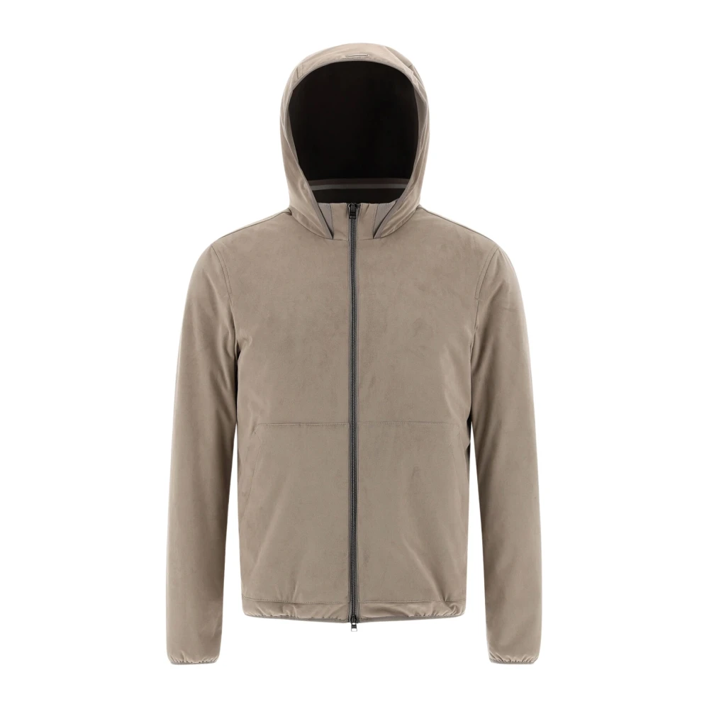 Herno Hooded Bomber Jacket Beige Heren