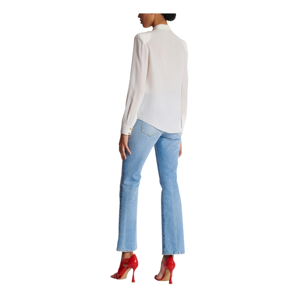 Balmain Crepe de chine overhemd White Dames
