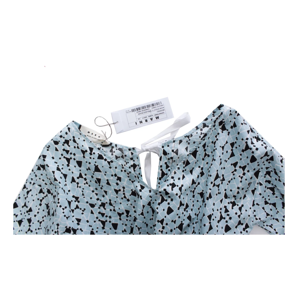Marni Pre-owned Katoenen poplin blouse met open rug Blue Dames
