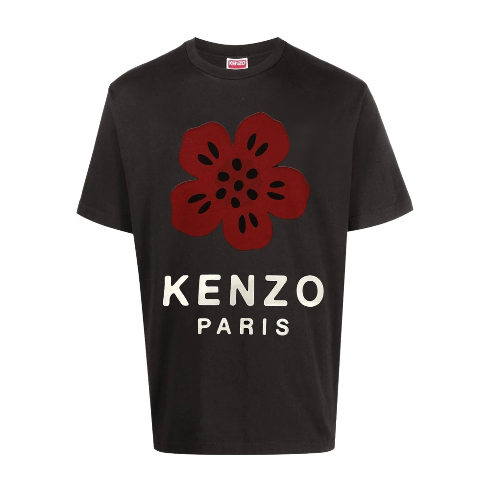 Kenzo Katoen Logo Patch T-shirt Black Heren