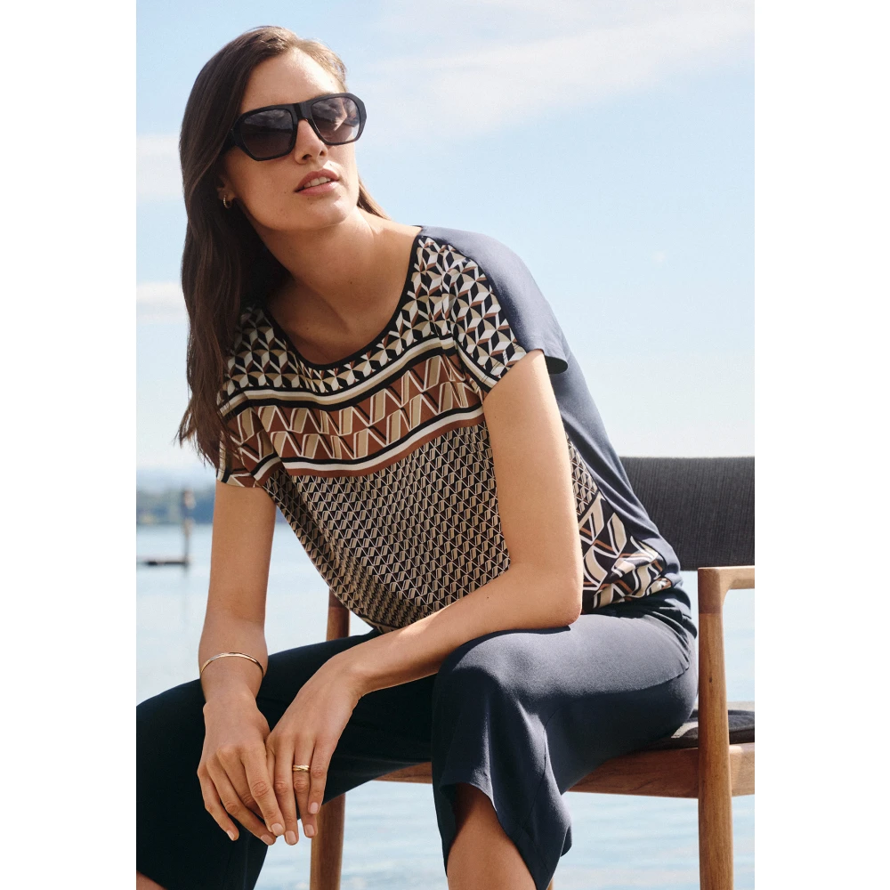 Betty Barclay Casual Shirt met Strik Knoop Multicolor Dames