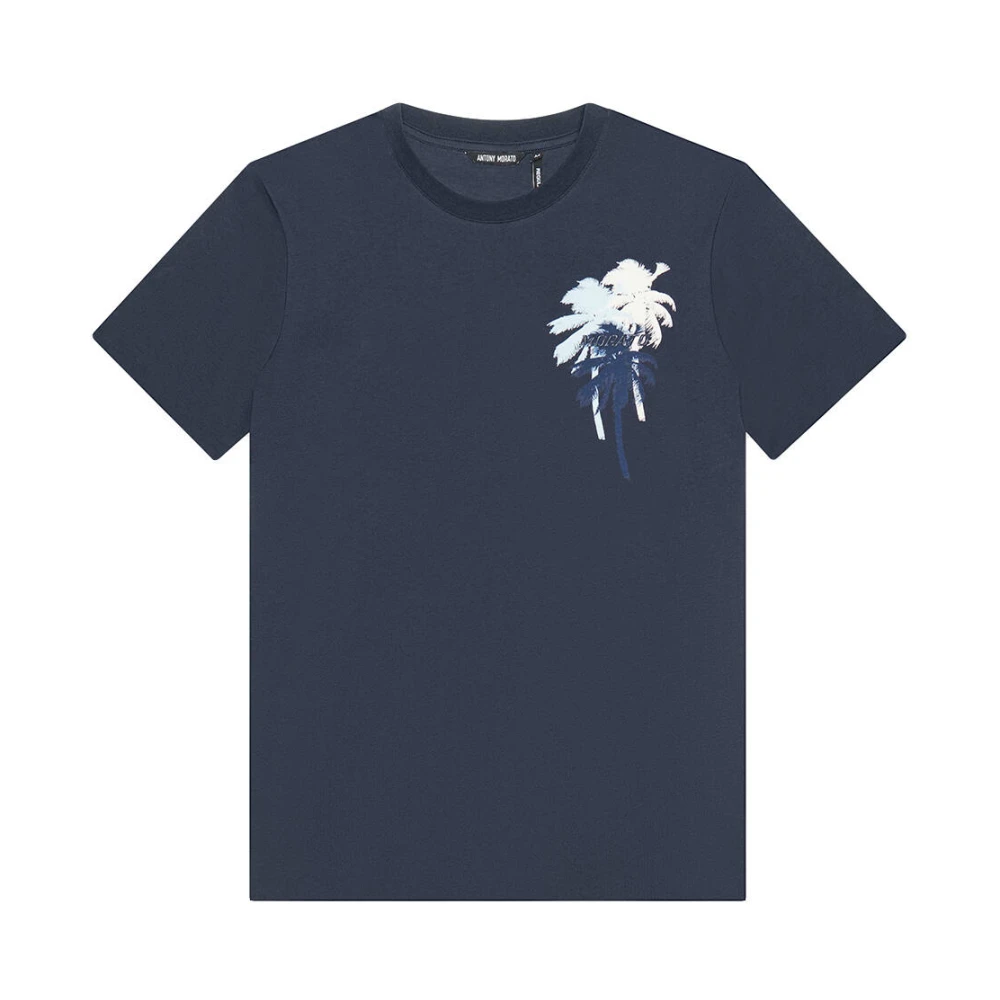 Antony Morato Korte Mouw T-shirt Mmks02413-Fa100144 Blue Heren