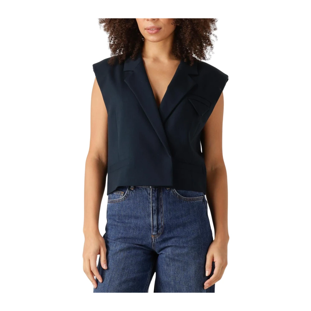 Copenhagen Muse Navy Gilet Elegant Stijlvol Vrouwen Blue Dames
