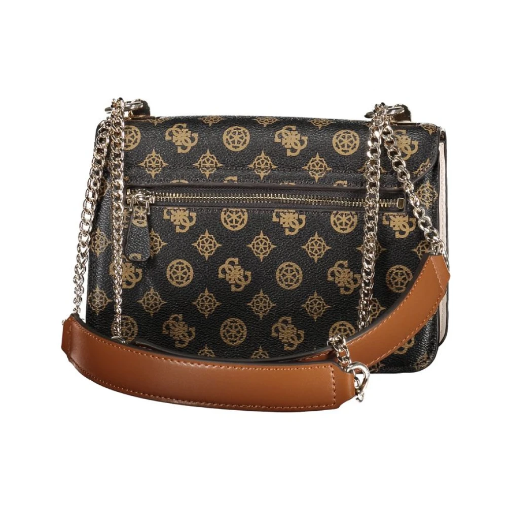 Guess Bruine polyethyleen handtas met kettinghandvatten Brown Dames