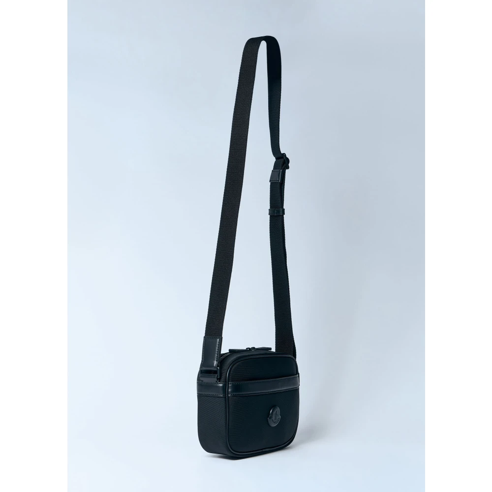 Moncler Crossbody tas met leren afwerking Black Heren