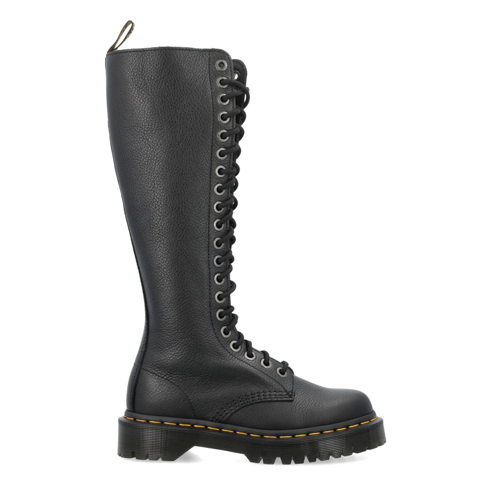 Dr. Martens Zwarte Leren Kniehoge Laarzen Black Dames