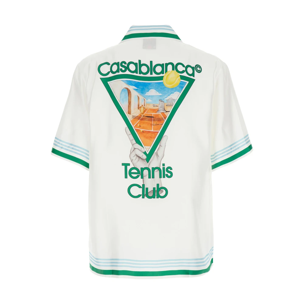 Casablanca Wit Bowling Shirt met Logo Detail White Heren
