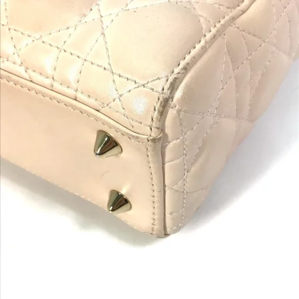 Dior Vintage Pre-owned Leather dior-bags Beige Dames