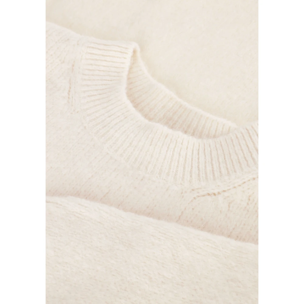 Second Female Elegant Knit O-neck Sweater Second Dames Beige Dames