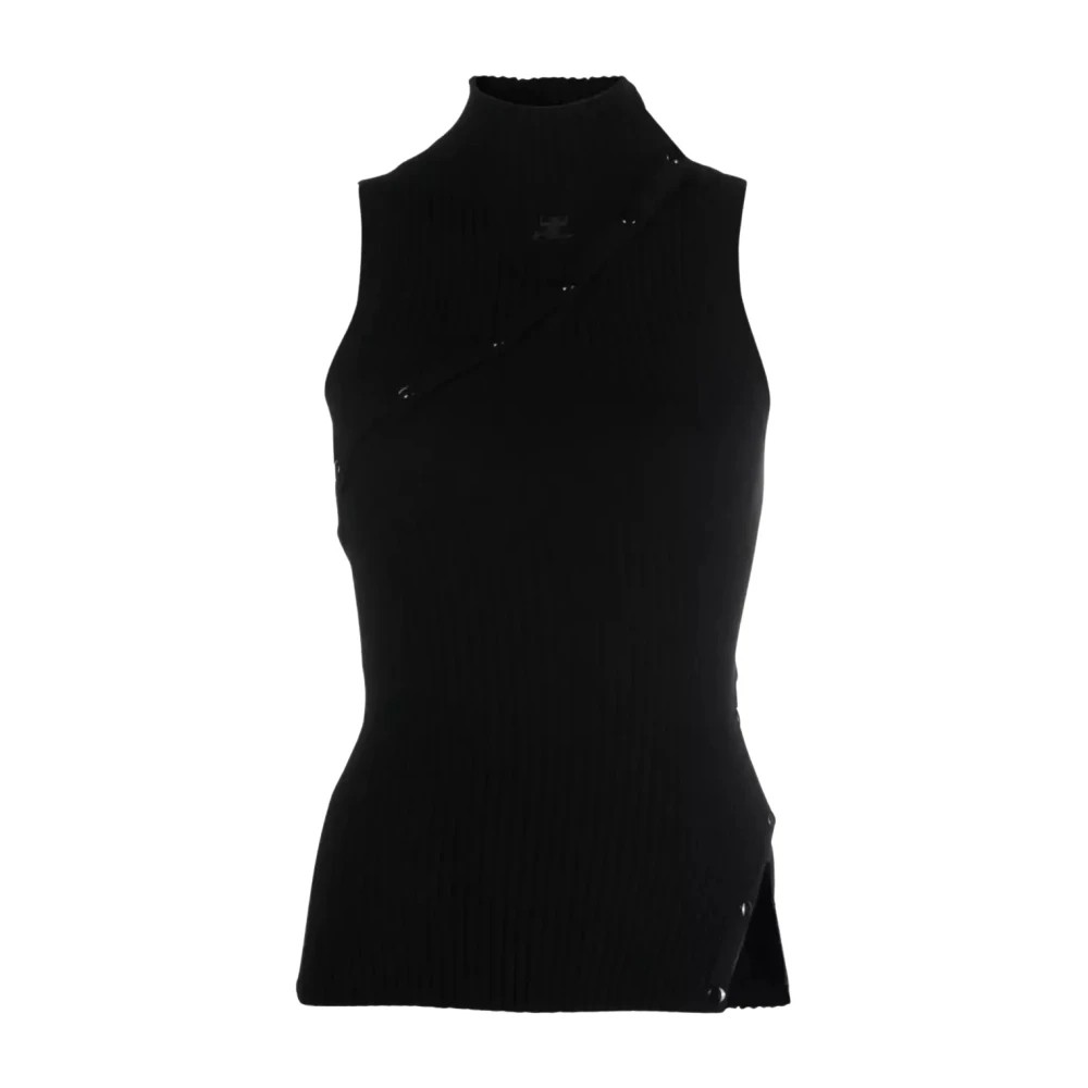 Courrèges Women's Black Knitted Turtleneck - Turtlenecks - M - Knitwear