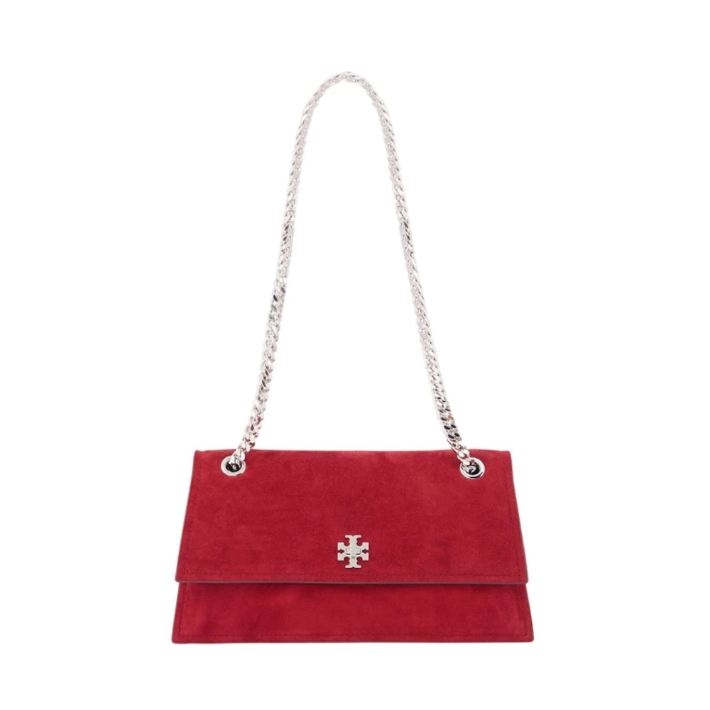 Tory Burch Red Kira Turnlock Suede Shoulder Bag - Female - Shoulder Bags - One Size - Bags