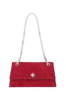 Kira Turnlock Suede Shoulder Bag