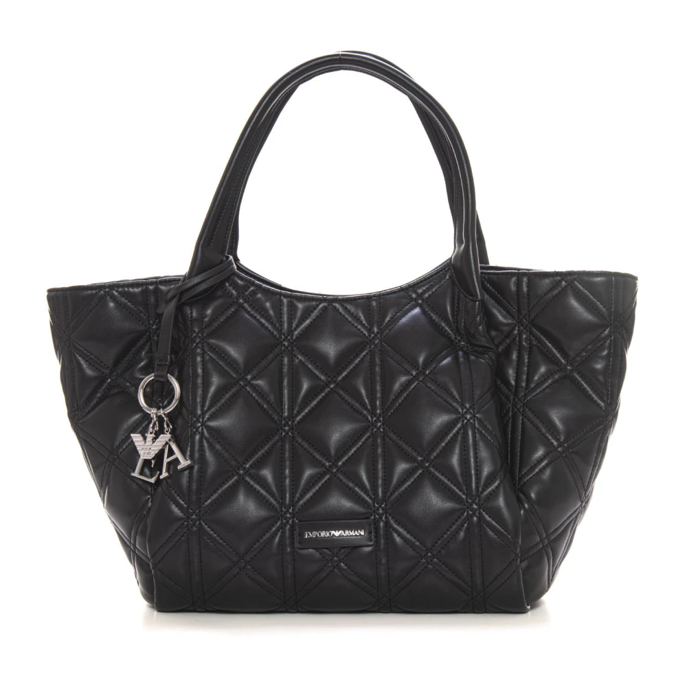 Emporio Armani Gewatteerde Winkel Tas met Dubbele Handvatten Black Dames