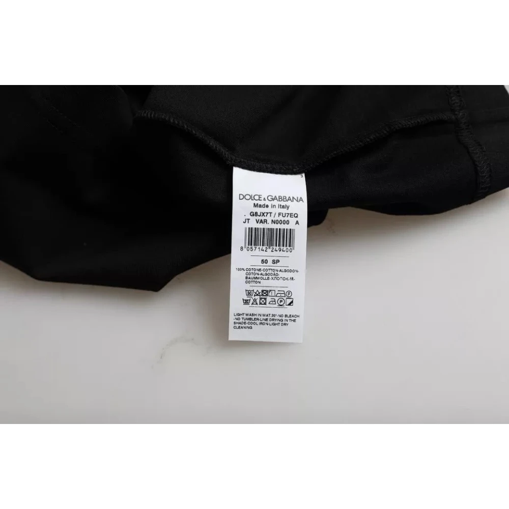 Dolce & Gabbana Zwart Katoenen T-shirt met Ronde Hals en Korte Mouwen Black Heren