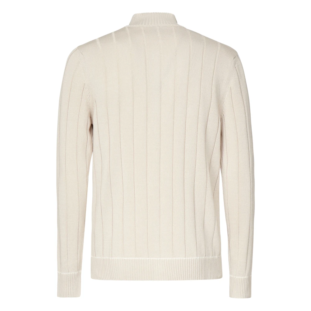 Eleventy Knoop Front Sweater Zandkleur Beige Heren