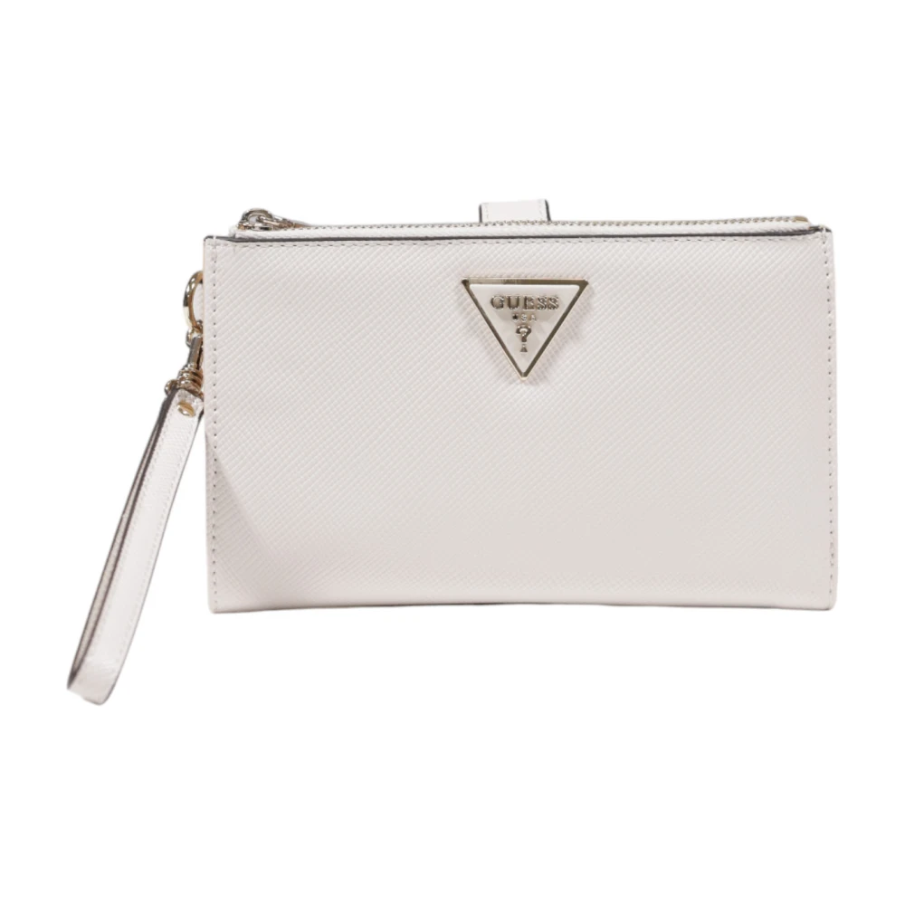 Guess Stijlvolle Zip Wallet met Zakken White Dames