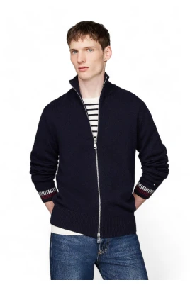 Wool Blend Zip-Thru Jumper