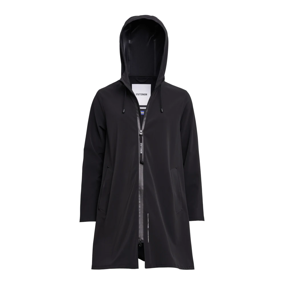 Stutterheim Lätt Matt Dragkedja Regnrock Black, Dam