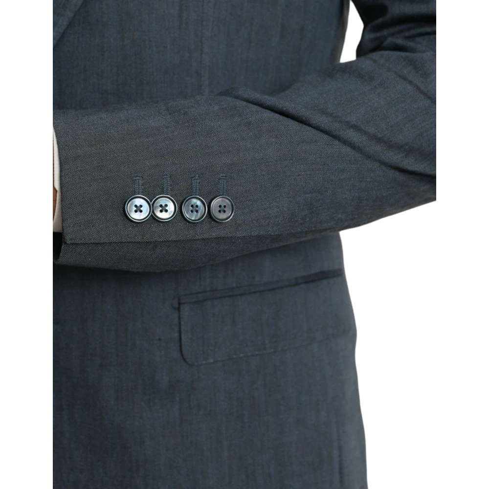 Dolce & Gabbana Blauwe Linnen Naples Blazer Blue Heren
