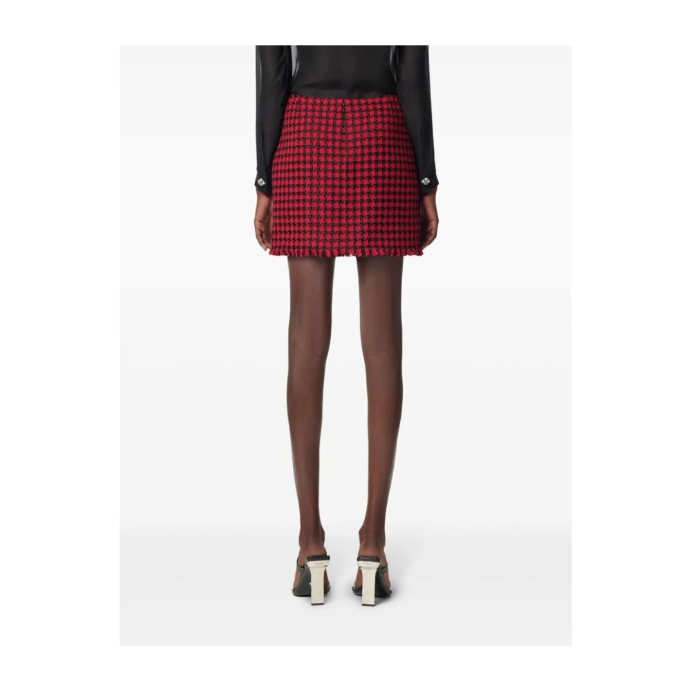 Versace Rood en Zwart Tweed Rok Red Dames