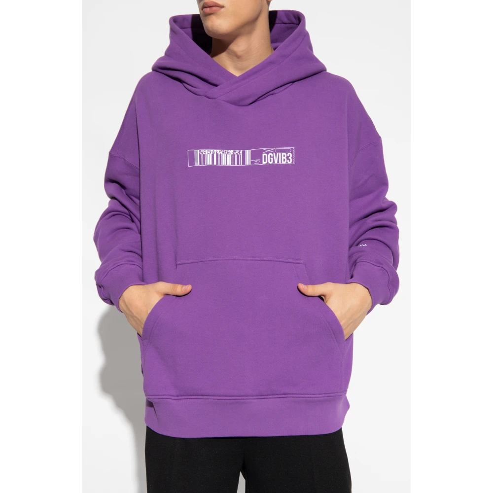 Dolce & Gabbana Bedrukte hoodie Purple Heren