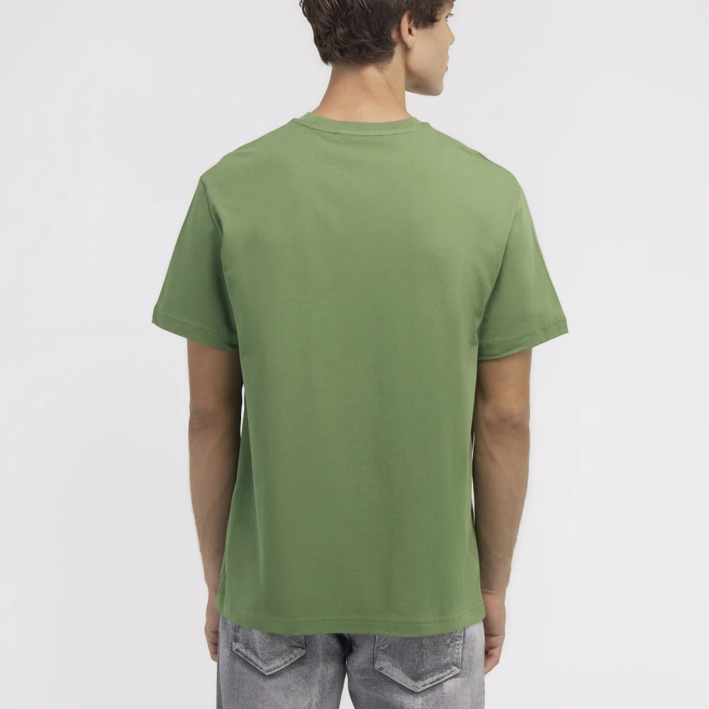 Roberto Cavalli T-shirt met Paardenlogo en Print Green Heren