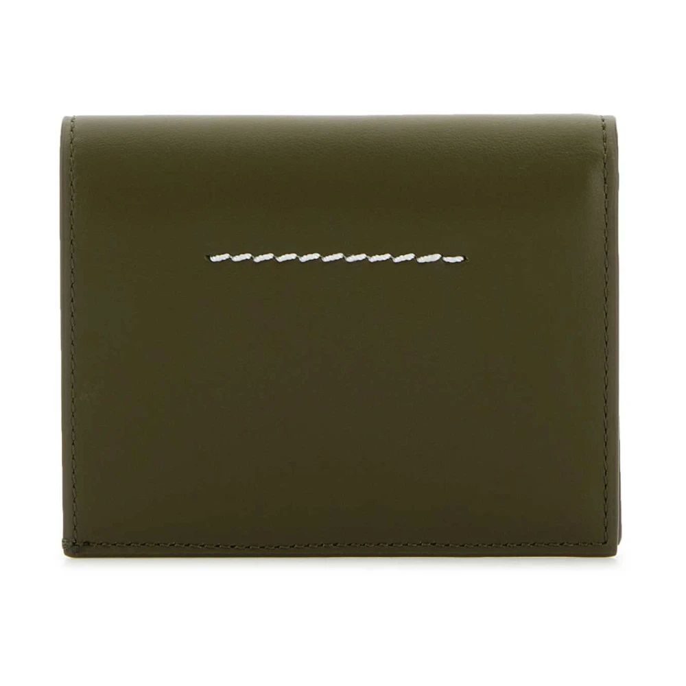 MM6 Maison Margiela Khaki Leren Portemonnee Green Dames