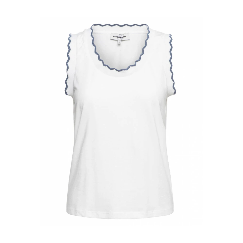 &Co Woman Top zonder mouwen Zomerse stijl White Dames