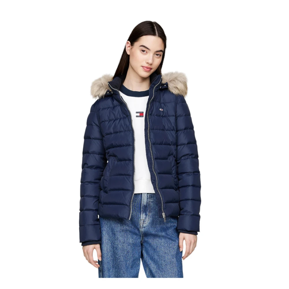 Tommy Jeans Korte Gewatteerde Jas Blue Dames