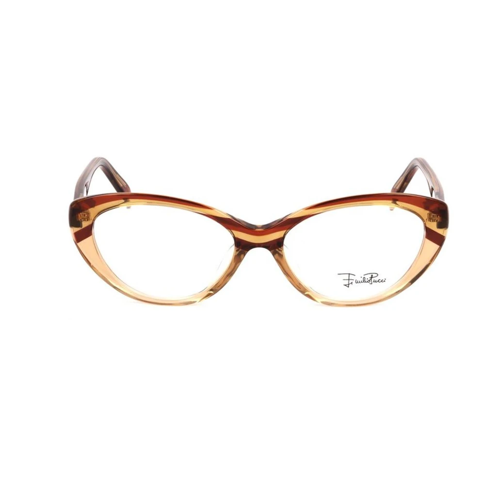 EMILIO PUCCI Bicolor Kunststof Montuur Bril Hazelnoot Multicolor Dames