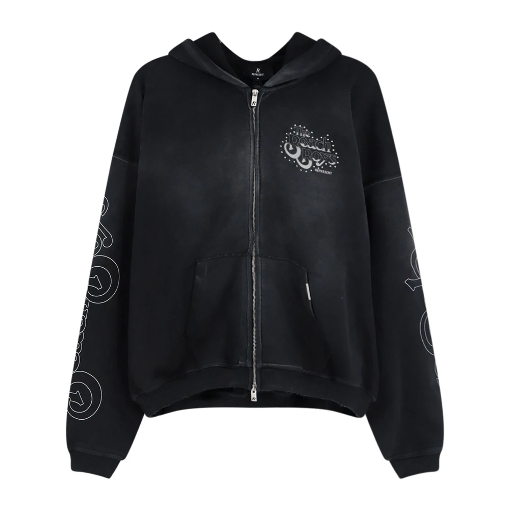 Represent Men's Black Zip-Through Hoodie - Zip-Throughs - L - Sweatshirts & Hoodies