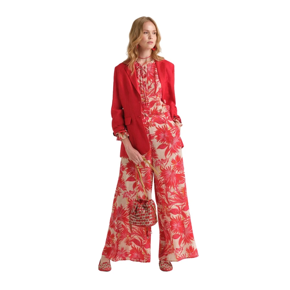 Maliparmi Donna Rosso Pantaloni, Xs, New,