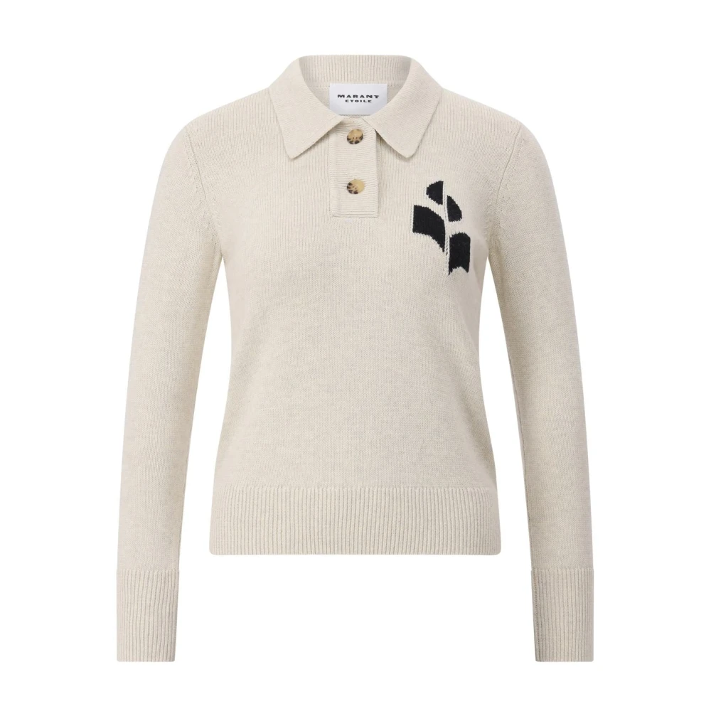 Isabel Marant Women's Gray Stylish Knit Pullover With Collar - Polo Shirts - 2XS - Tops