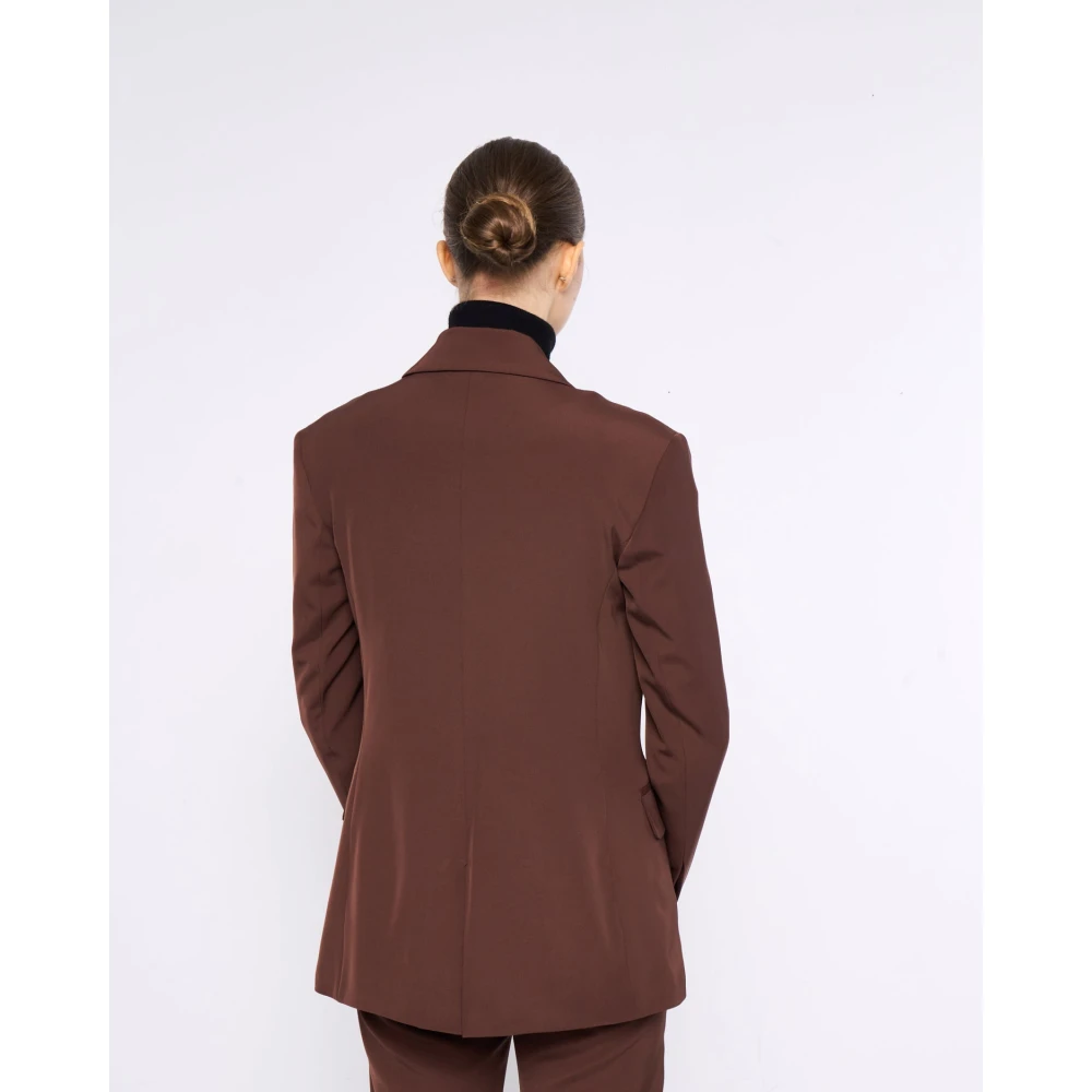 Silvian Heach Dubbelrijige getailleerde blazer met pieklapel Brown Dames