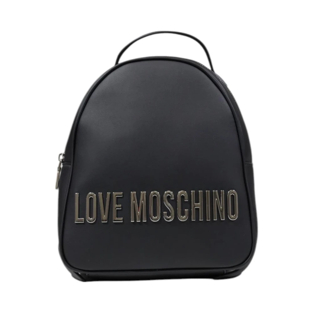 Love Moschino Donna Nero Zaino Stampato Elegante Con Chiusura Lampo
