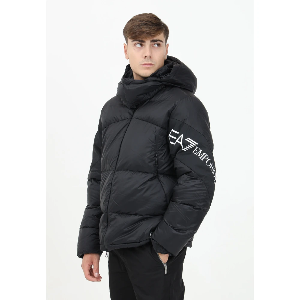 Emporio Armani EA7 Gewatteerde Zwarte Pufferjas Heren Black Heren