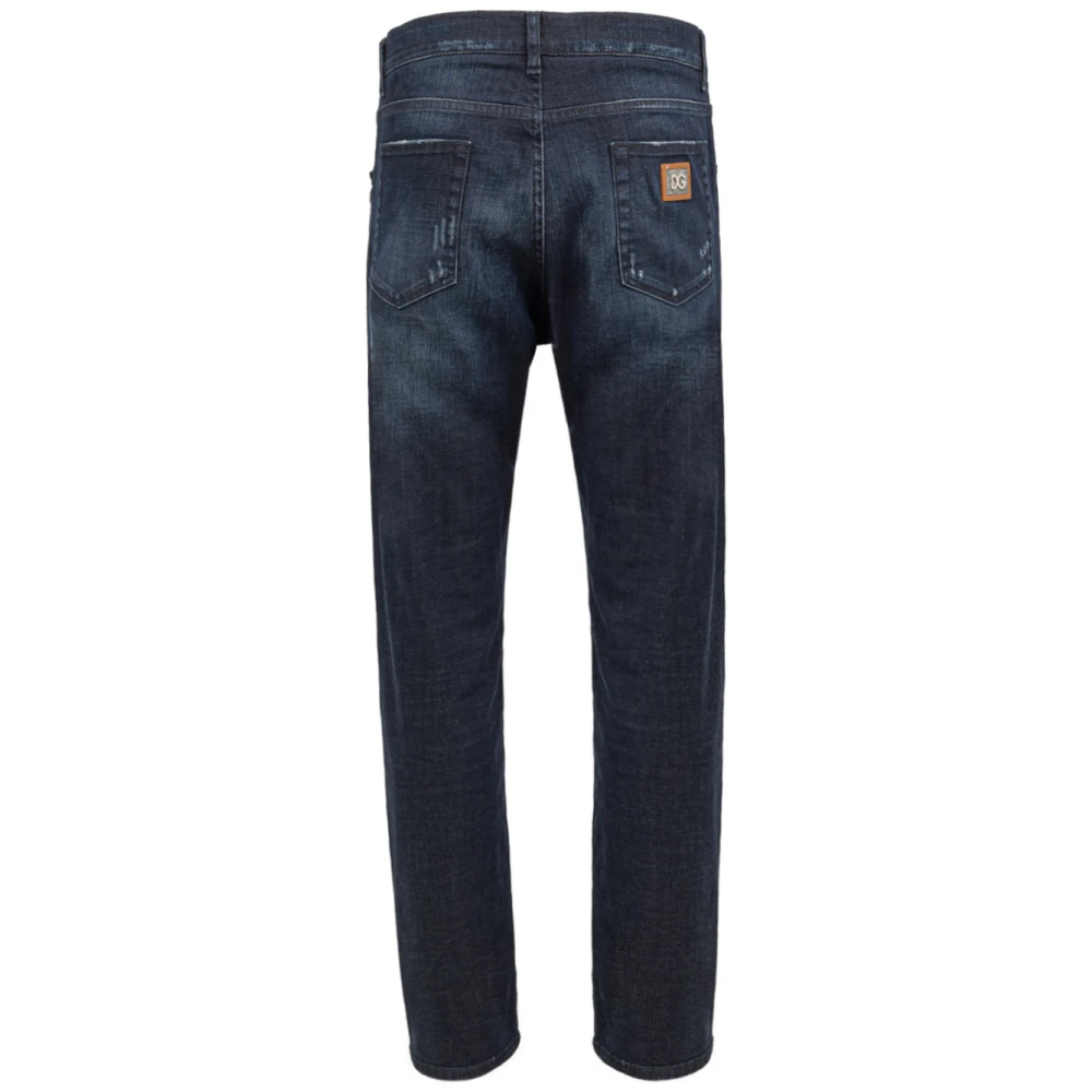 Dolce & Gabbana Skinny jeans met reliëflogo Blue Heren