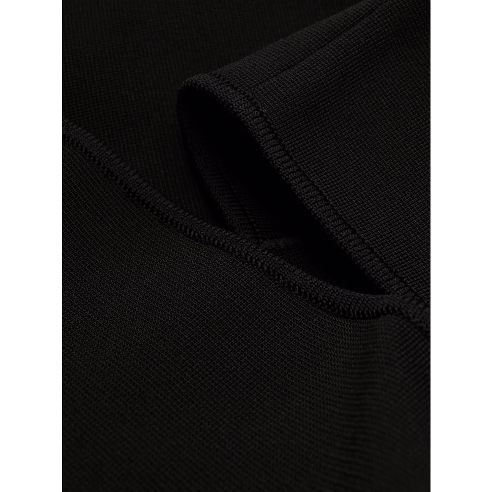 Givenchy Stijlvolle Zwarte Gebreide Midi Jurk met Uitgesneden Details Black Dames