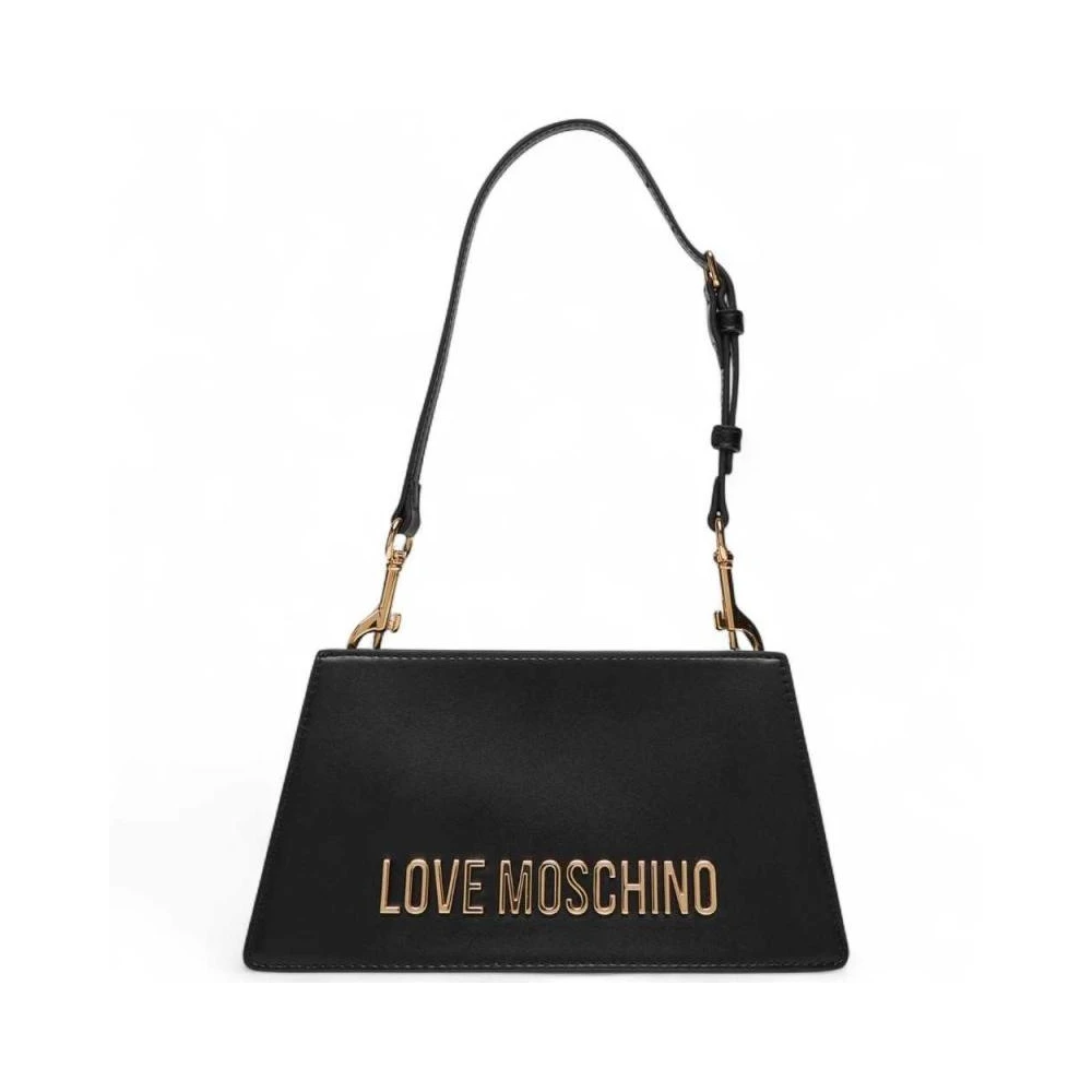 Love Moschino Women's Black Polyurethane Shoulder Bag With Zip Fastening