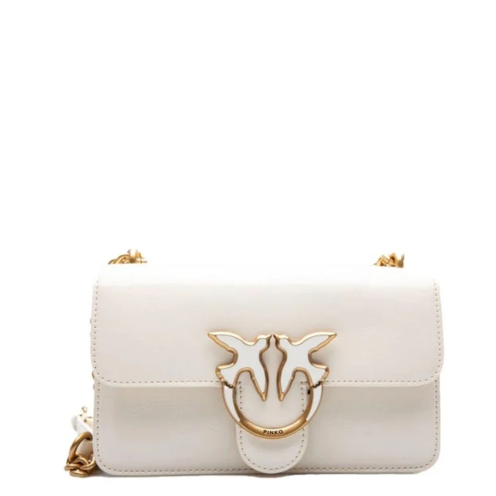 Pinko Witte Schoudertas met Voorlogo White Dames