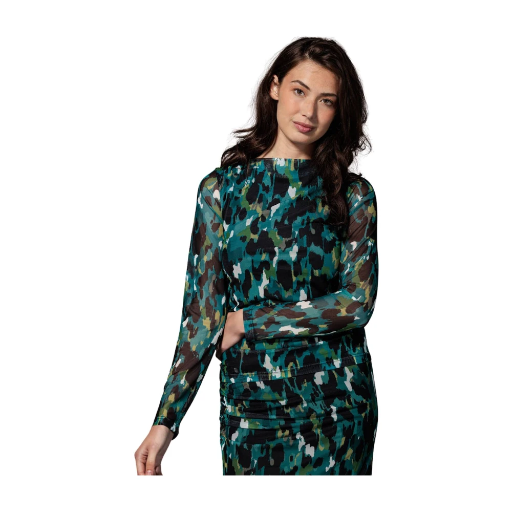 Tramontana Mesh Herfst Top Lange Mouw Multicolor Dames
