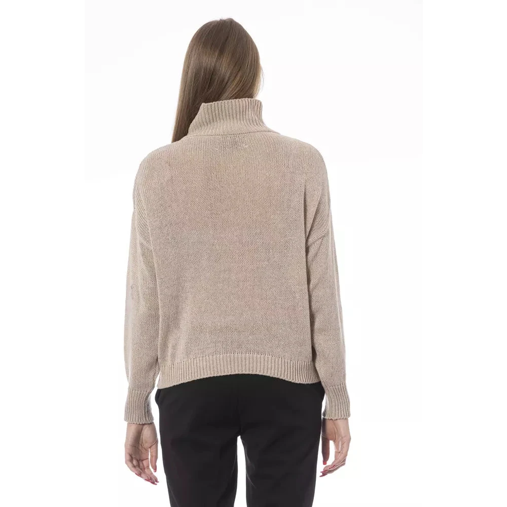 Baldinini Elegante wollen trui met Italiaanse stijl Beige Dames